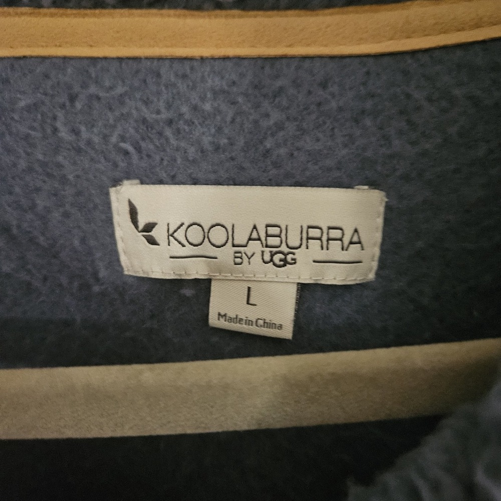 Koolaburra‎ by UGG Sherpa Fleece Bomber Jacket Blue Size Large 1/4 Zip - Picture 4 of 6